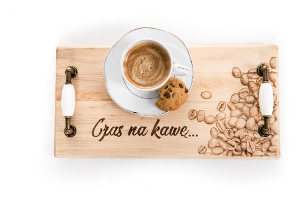 Taca na kawę ręcznie zdobiona - obrazek 7