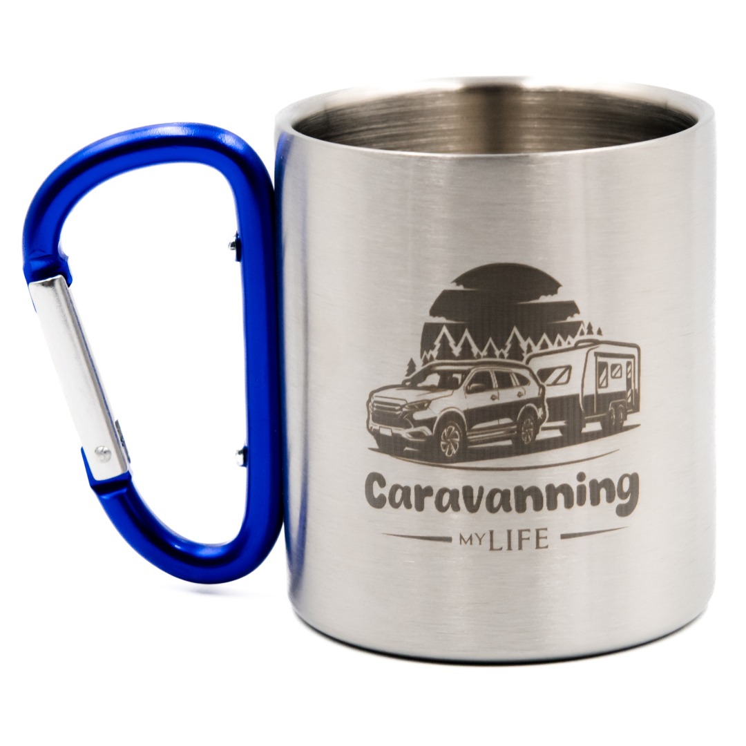 Kubek z karabińczykiem 220ml Caravanning myLIFE (samochód z przyczepą)